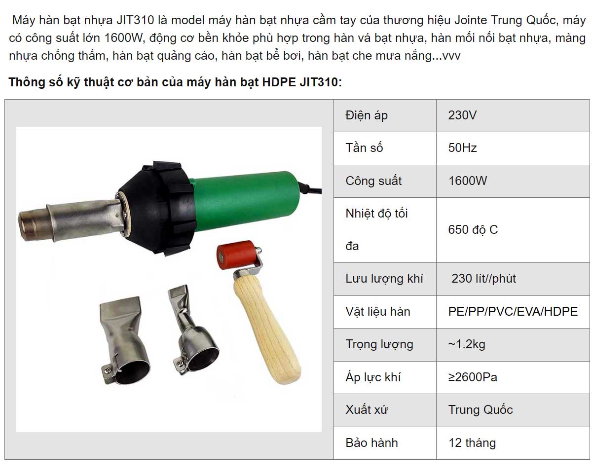 Máy hàn bạt hdpe JIT310
