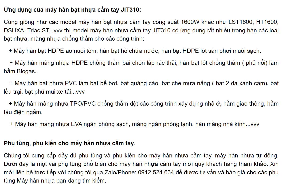 Máy hàn bạt nhựa JIT310
