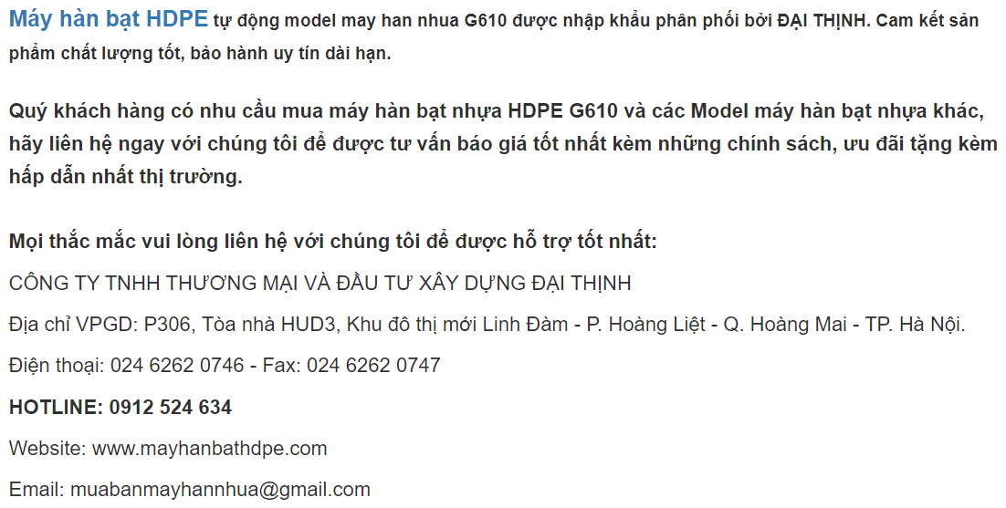 Máy hàn bạt HDPE G610