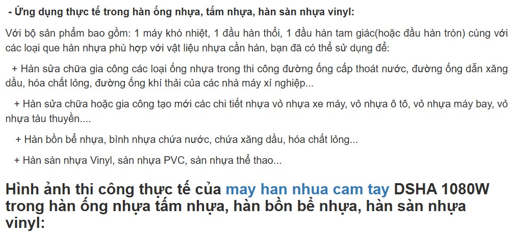 Máy hàn nhựa cầm tay giá rẻ hàn ống nhựa, hàn tấm nhựa, hàn bồn bể nhựa