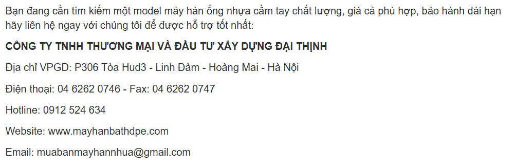 liên hệ mua máy hàn nhựa cầm tay giá rẻ