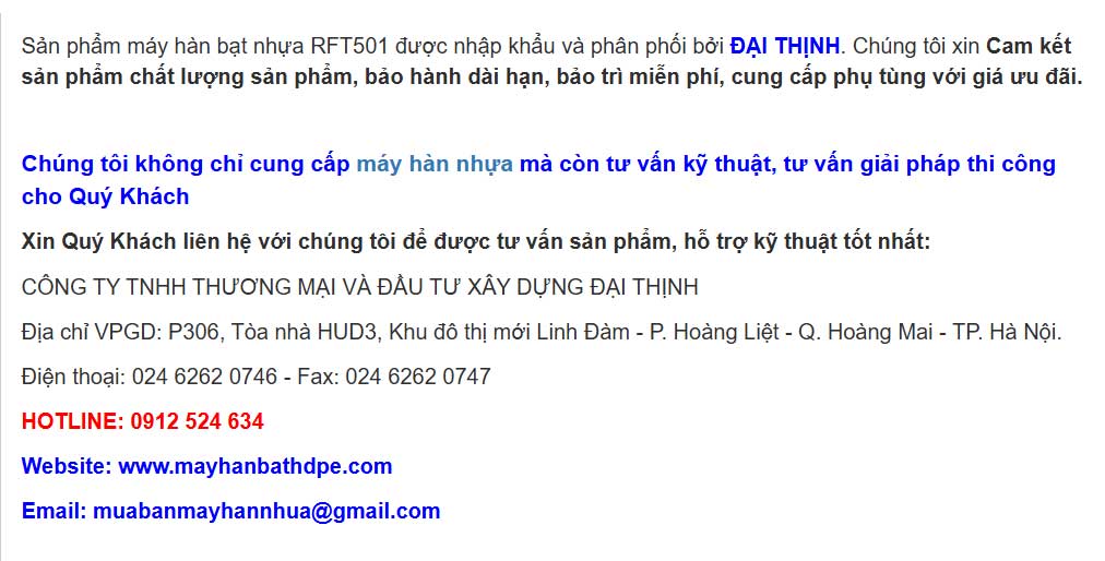 Máy hàn bạt  RFT501